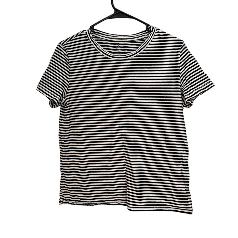 GAP Classic Black & White Striped Short Sleeves T-Shirt S Organically Cotton